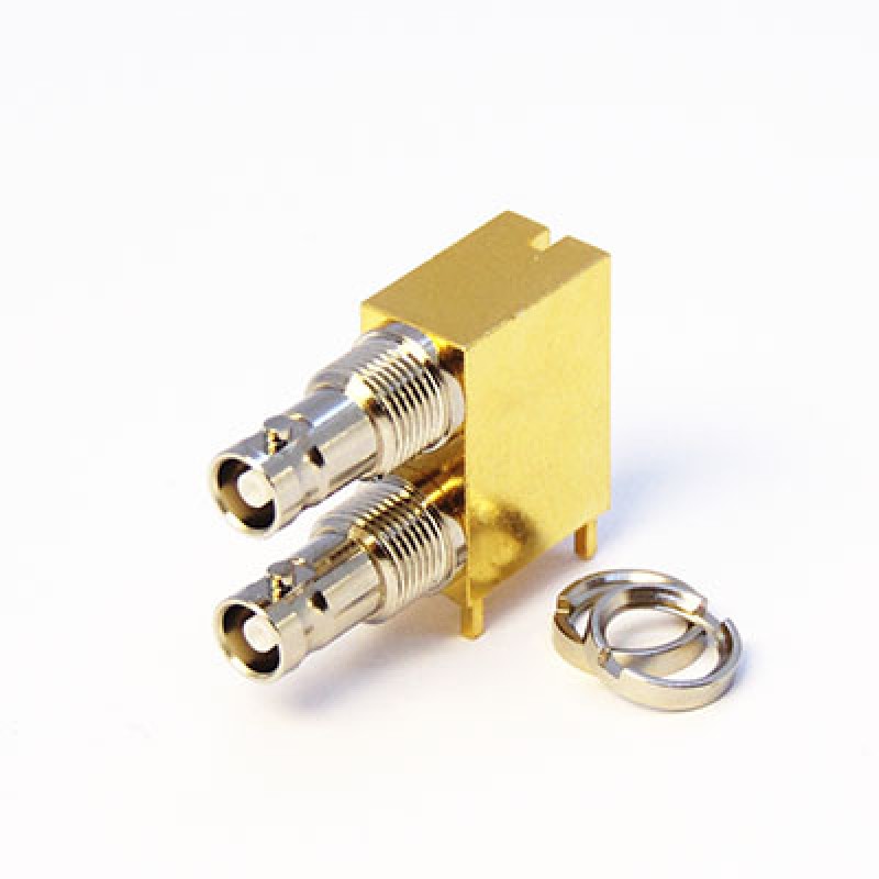 12GHz Dual Port R/A Micro BNC Coax Connector from Cambridge Electronics